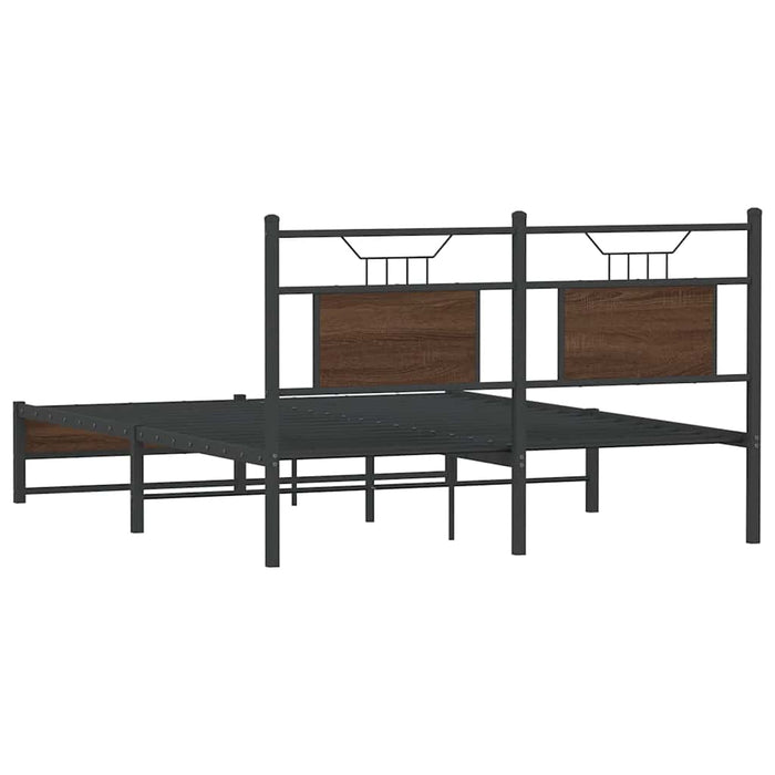 Bed Frame without Mattress Brown Oak 137x190 cm Engineered Wood