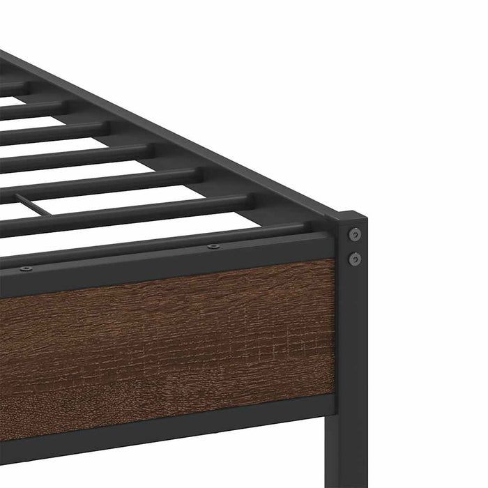 Bed Frame without Mattress Brown Oak 137x190 cm Engineered Wood