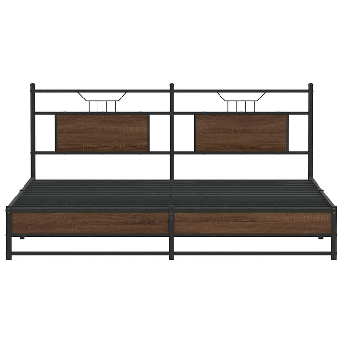 Bed Frame without Mattress Brown Oak 160x200 cm Engineered Wood