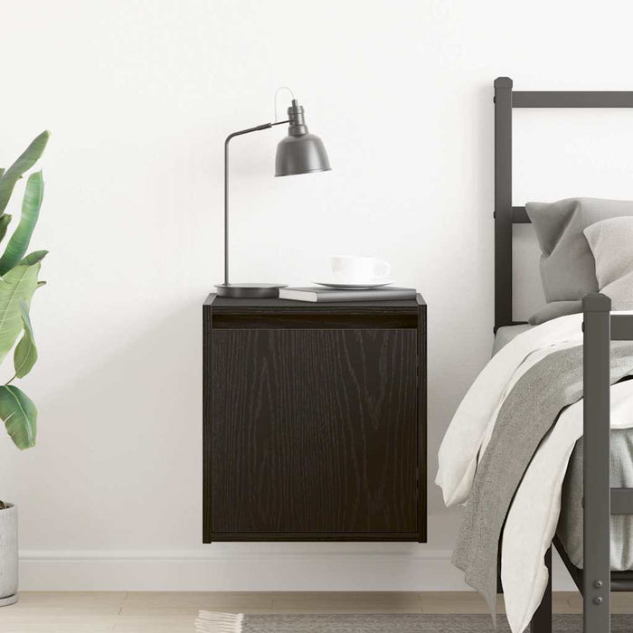 Wall-Mounted Bedside Cabinet Black 38x34x40 cm