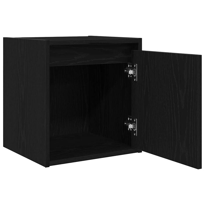 Wall-Mounted Bedside Cabinet Black 38x34x40 cm