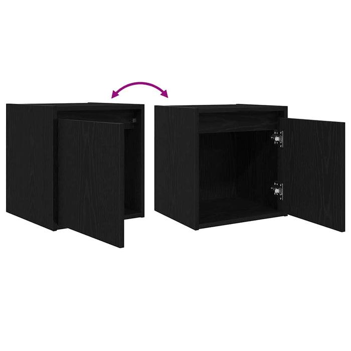 Wall-Mounted Bedside Cabinet Black 38x34x40 cm