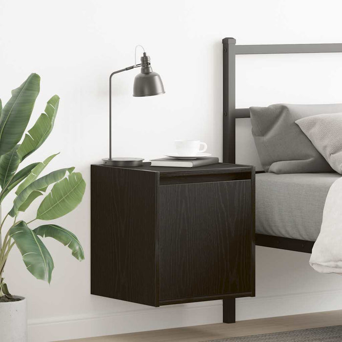 Wall-Mounted Bedside Cabinet Black 38x34x40 cm