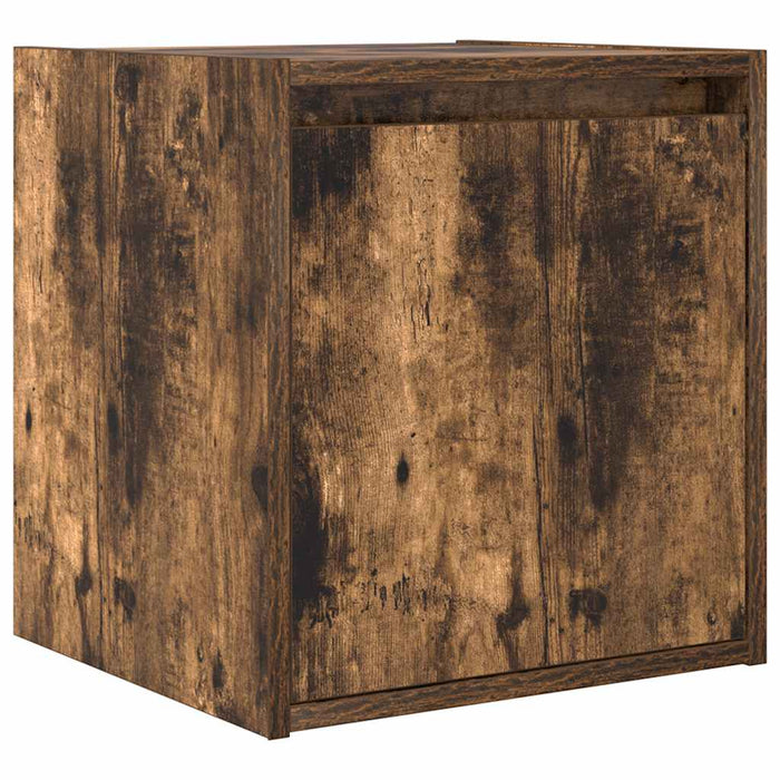 Wall-Mounted Bedside Cabinet Smoked Oak 38x34x40 cm