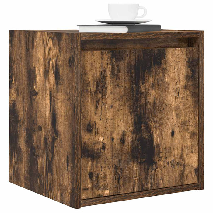 Wall-Mounted Bedside Cabinet Smoked Oak 38x34x40 cm