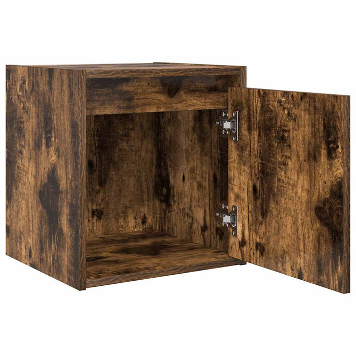 Wall-Mounted Bedside Cabinet Smoked Oak 38x34x40 cm