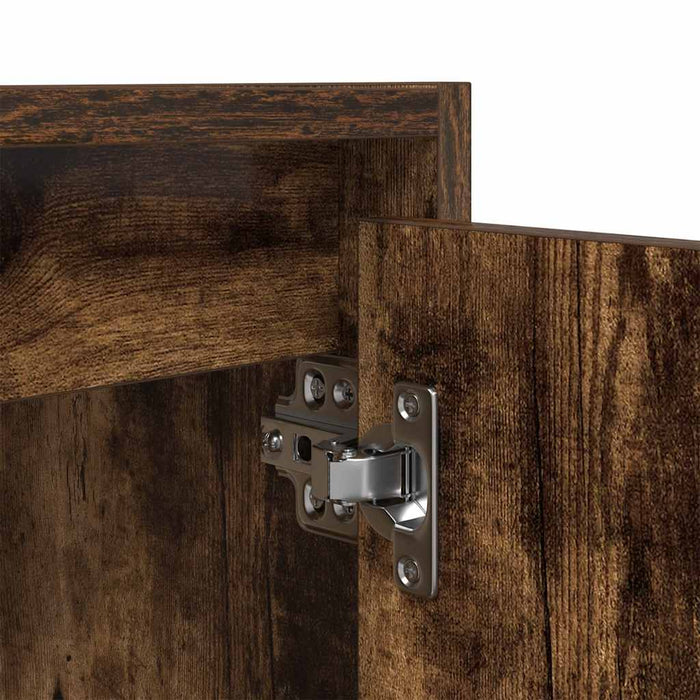 Wall-Mounted Bedside Cabinet Smoked Oak 38x34x40 cm