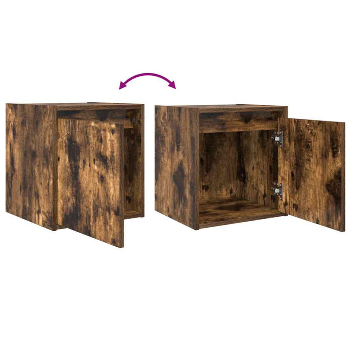 Wall-Mounted Bedside Cabinets 2 pcs Smoked Oak 38x34x40 cm