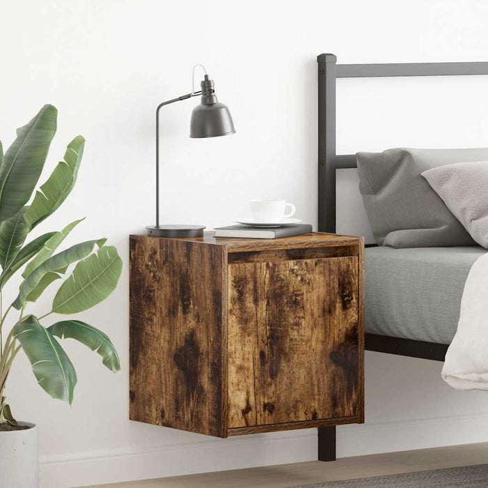 Wall-Mounted Bedside Cabinets 2 pcs Smoked Oak 38x34x40 cm