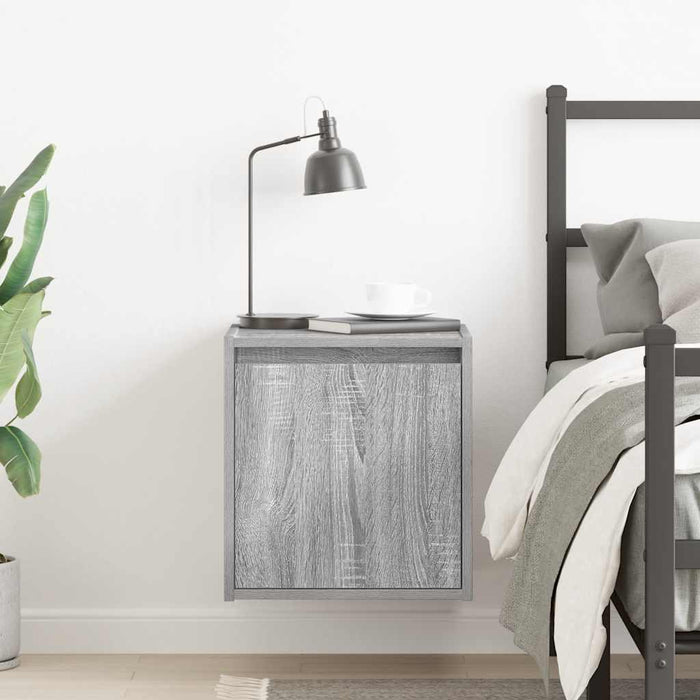 Wall-Mounted Bedside Cabinet Grey Sonoma 38x34x40 cm