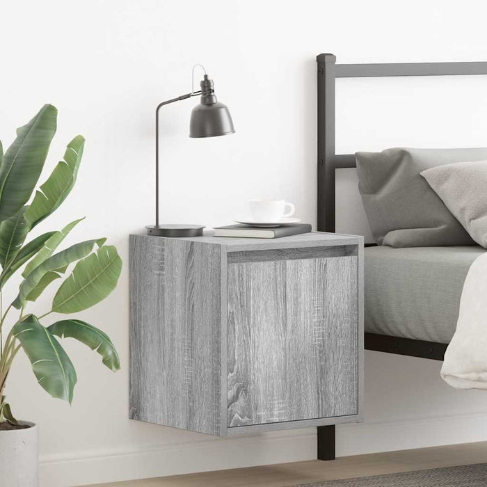 Wall-Mounted Bedside Cabinet Grey Sonoma 38x34x40 cm