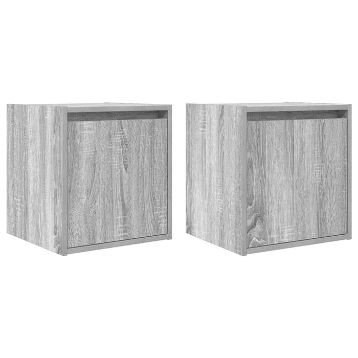 Wall-Mounted Bedside Cabinets 2 pcs Grey Sonoma 38x34x40 cm