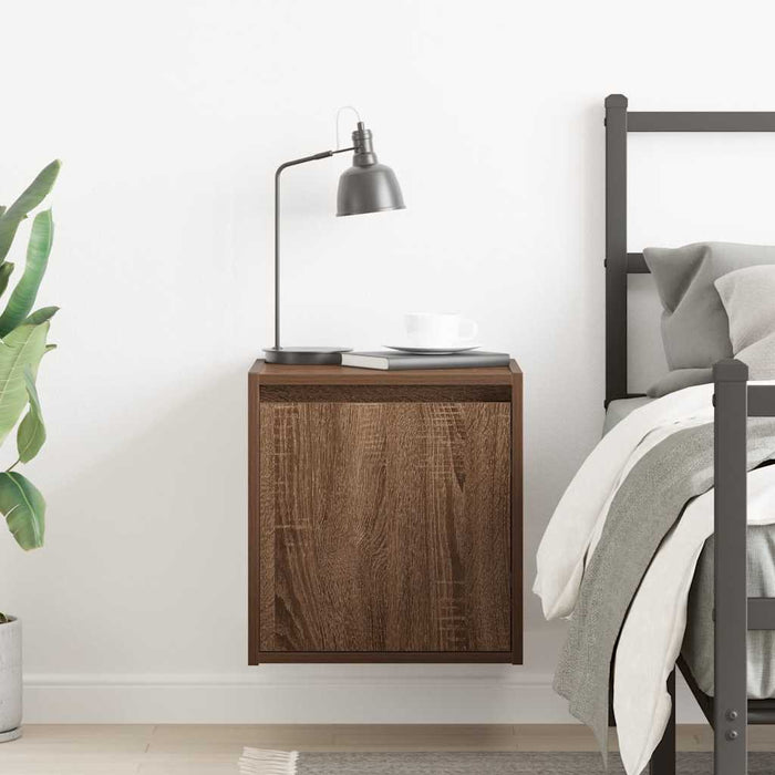 Wall-Mounted Bedside Cabinet Brown Oak 38x34x40 cm