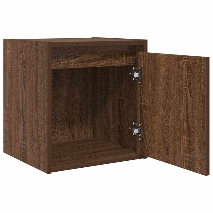 Wall-Mounted Bedside Cabinet Brown Oak 38x34x40 cm