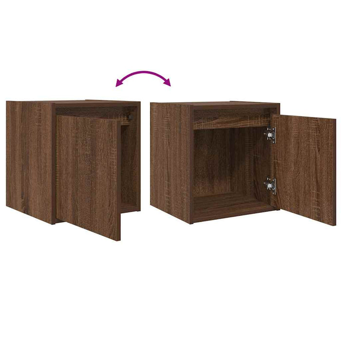 Wall-Mounted Bedside Cabinet Brown Oak 38x34x40 cm