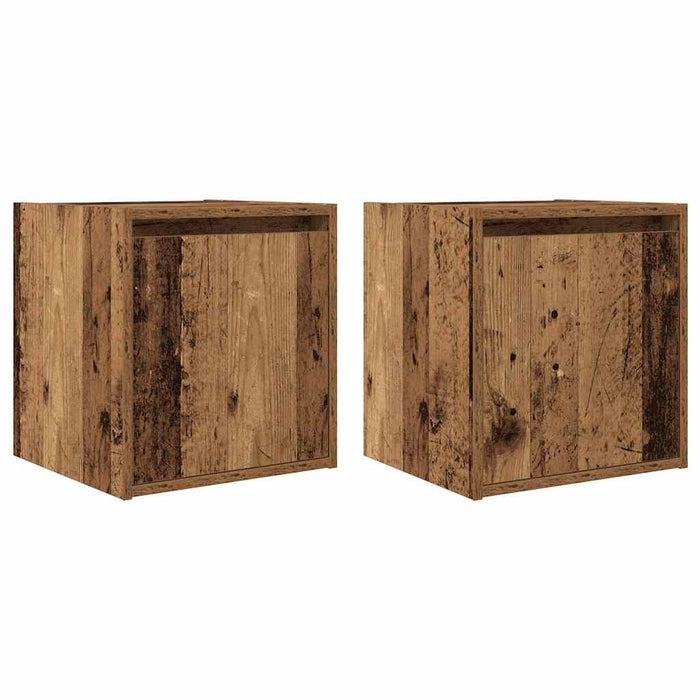 Wall-Mounted Bedside Cabinets 2 pcs Old Wood 38x34x40 cm