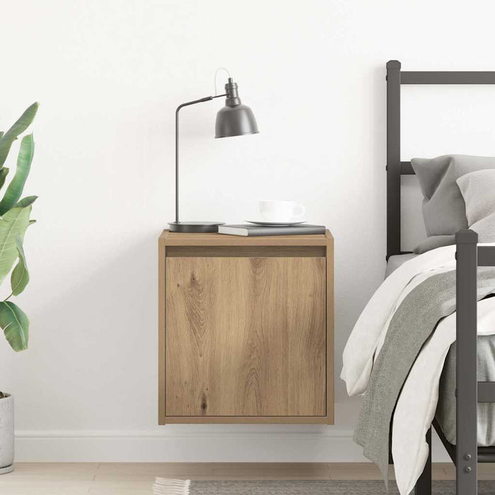 Wall-Mounted Bedside Cabinet Artisan Oak 38x34x40 cm