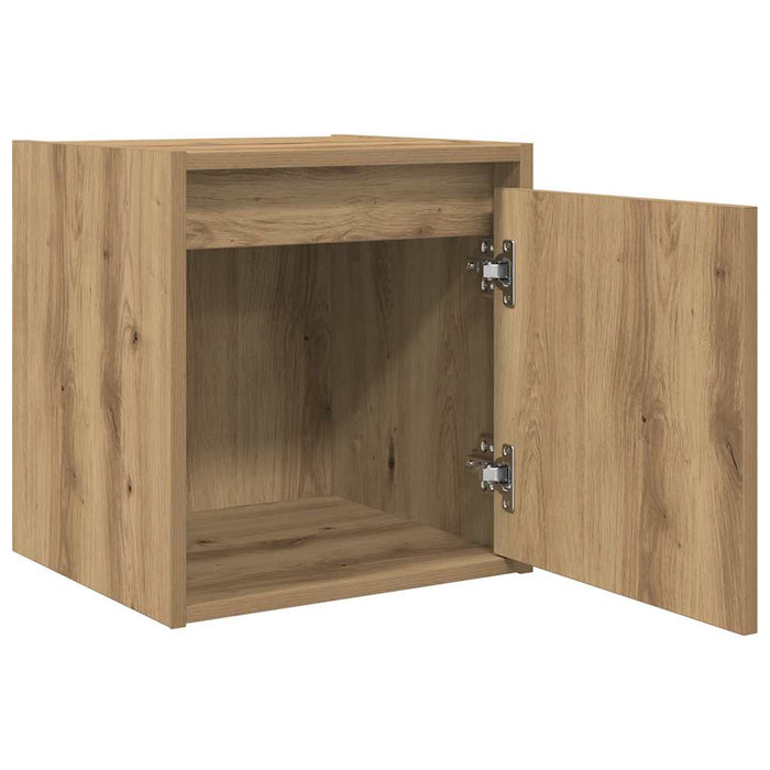 Wall-Mounted Bedside Cabinet Artisan Oak 38x34x40 cm