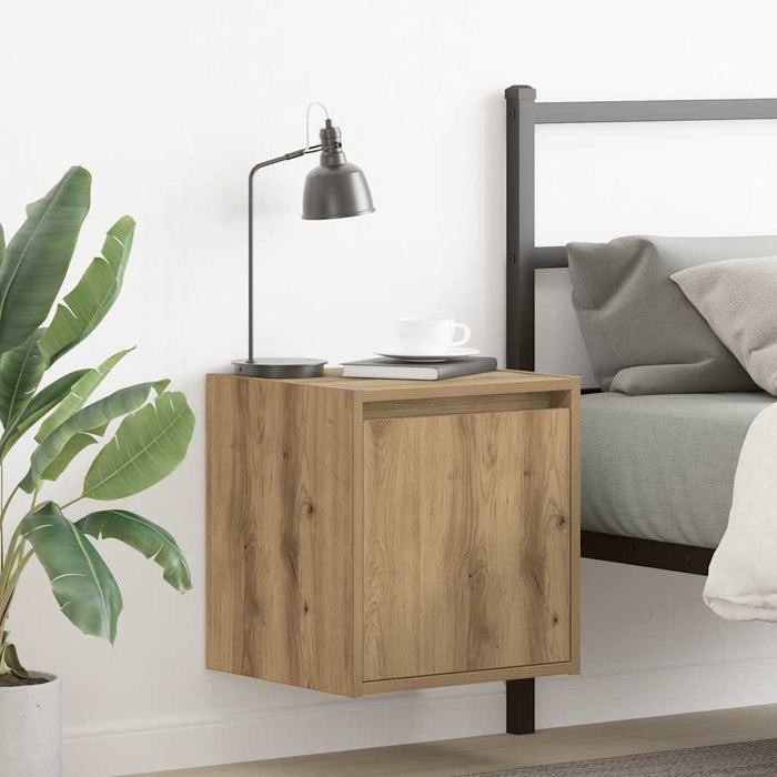 Wall-Mounted Bedside Cabinet Artisan Oak 38x34x40 cm