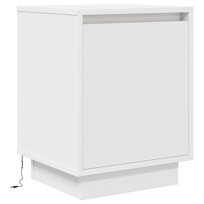 Noptiera cu Lumini LED 2 buc Alb 38x34x50 cm