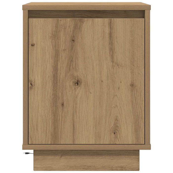 Bedside Cabinets with LED Lights 2 pcs Artisan Oak 38x34x50 cm