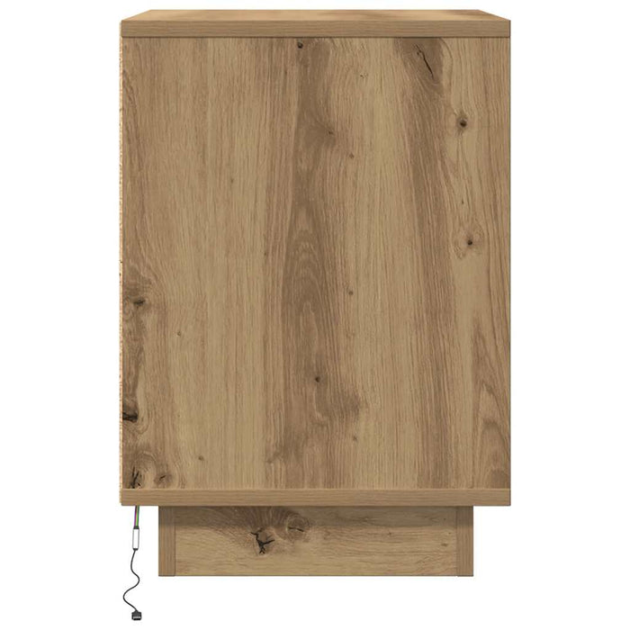 Bedside Cabinets with LED Lights 2 pcs Artisan Oak 38x34x50 cm