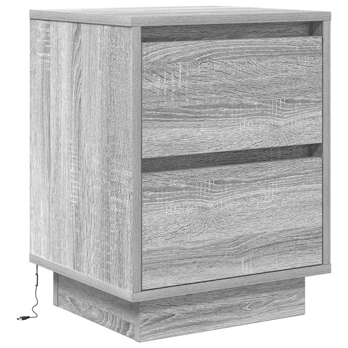 Bedside Cabinets with LED Lights 2 pcs Grey Sonoma 38x34x50 cm