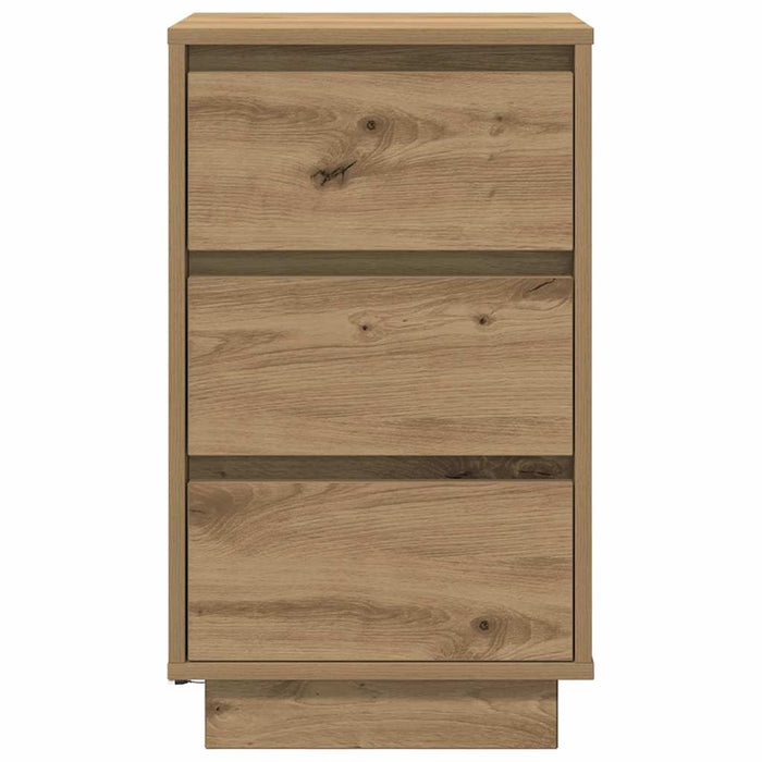 Bedside Cabinet with LED Lights Artisan Oak 38x34x65 cm