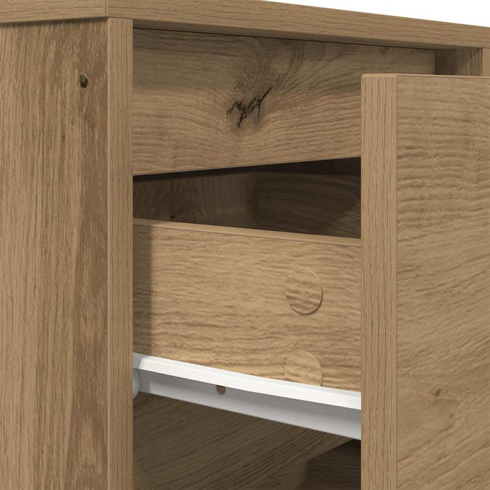 Bedside Cabinet with LED Lights Artisan Oak 38x34x65 cm