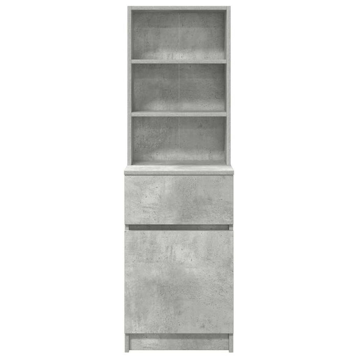 Noptiera Gri Beton 39x35x125 cm Lemn de Inginerie