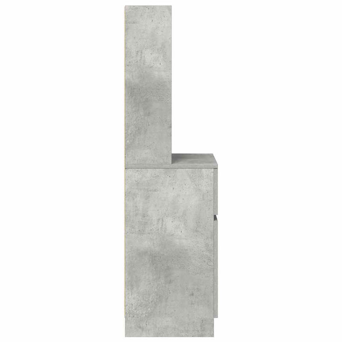 Noptiera Gri Beton 39x35x125 cm Lemn de Inginerie