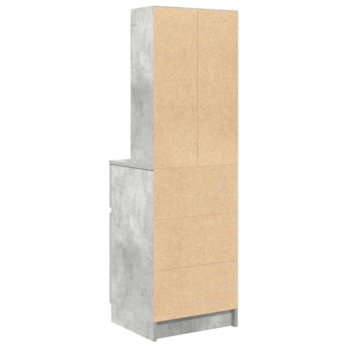 Noptiera Gri Beton 39x35x125 cm Lemn de Inginerie