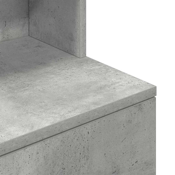 Noptiera Gri Beton 39x35x125 cm Lemn de Inginerie