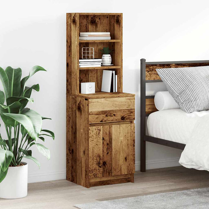 Bedside Cabinet Old Wood 39x35x125 cm Engineered Wood