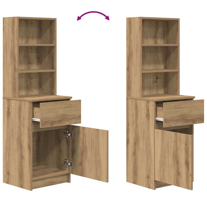 Bedside Cabinet Artisan Oak 39x35x125 cm Engineered Wood