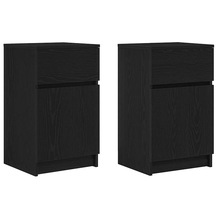 Bedside Cabinets 2 pcs Black 39x35x65 cm Engineered Wood