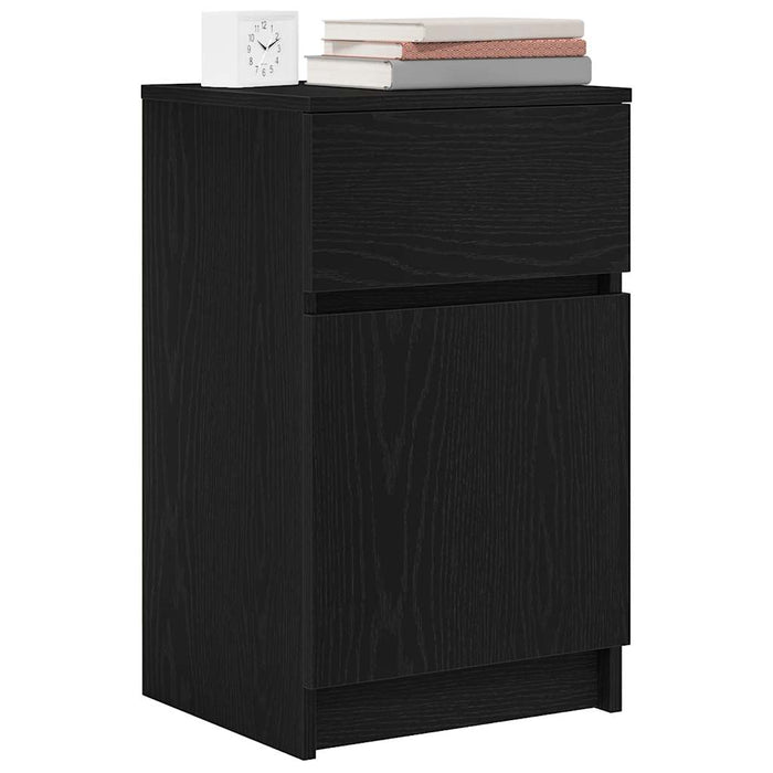 Bedside Cabinets 2 pcs Black 39x35x65 cm Engineered Wood