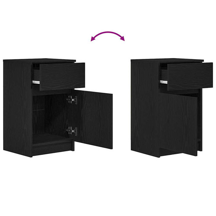 Bedside Cabinets 2 pcs Black 39x35x65 cm Engineered Wood