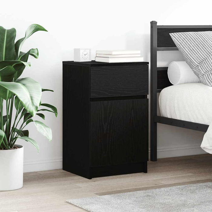 Bedside Cabinets 2 pcs Black 39x35x65 cm Engineered Wood