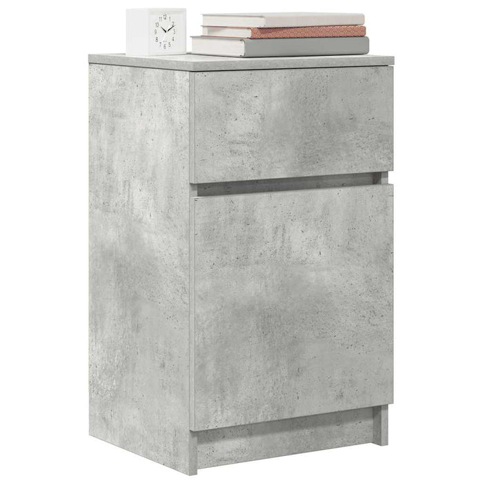 Bedside Cabinets 2 pcs Concrete Grey 39x35x65 cm Engineered Wood