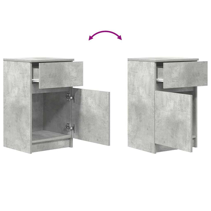 Bedside Cabinets 2 pcs Concrete Grey 39x35x65 cm Engineered Wood