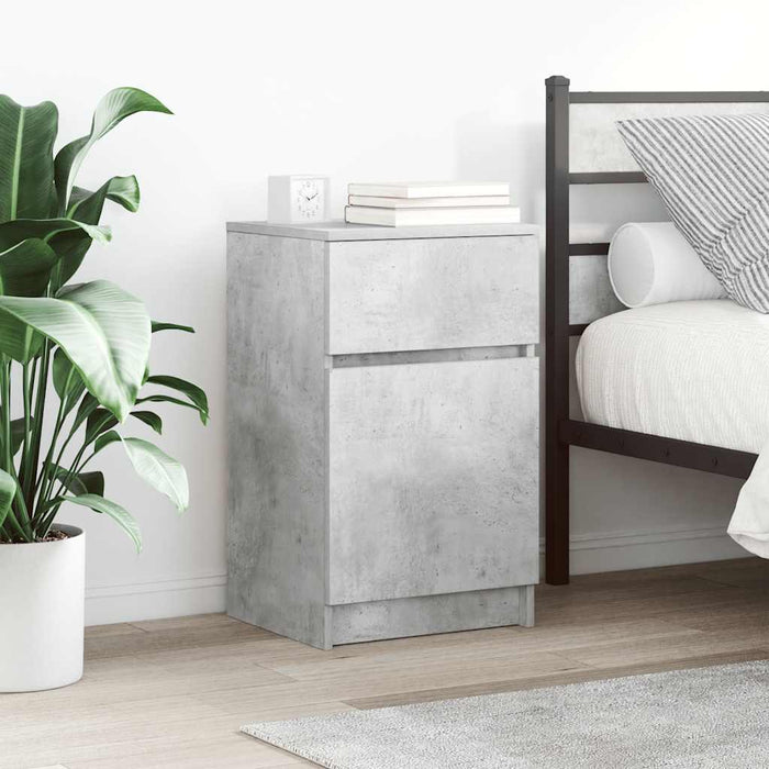 Bedside Cabinets 2 pcs Concrete Grey 39x35x65 cm Engineered Wood