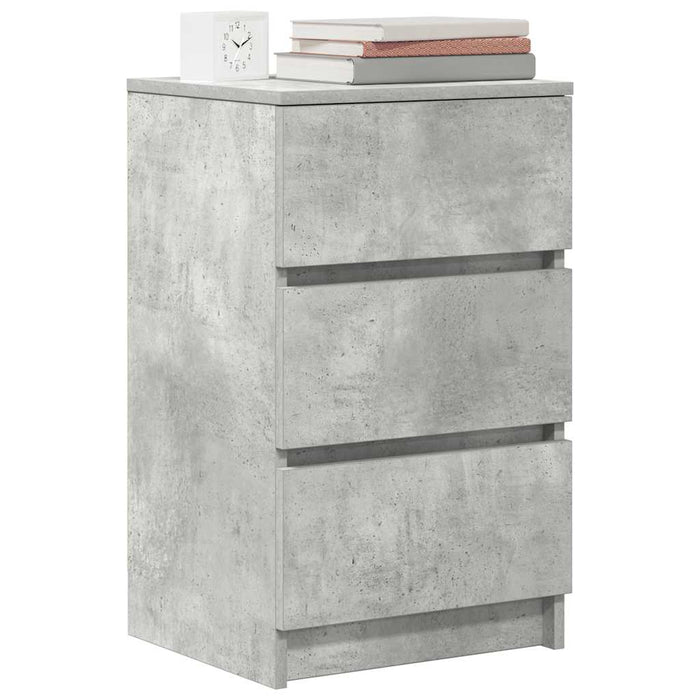 Нощно Шкафче с 3 Чекмеджета Concrete Grey 39x35x65 см