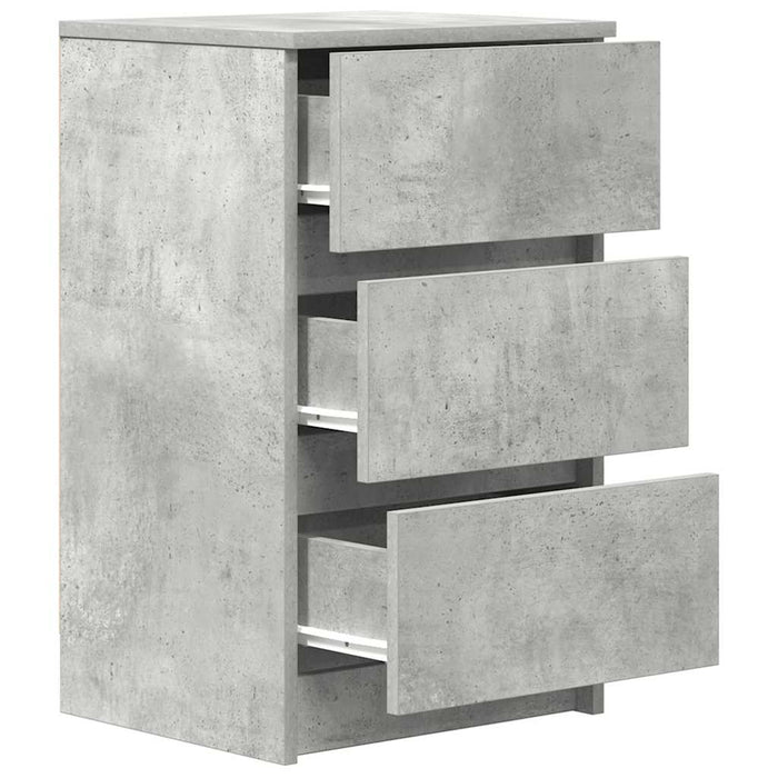 Нощно Шкафче с 3 Чекмеджета Concrete Grey 39x35x65 см