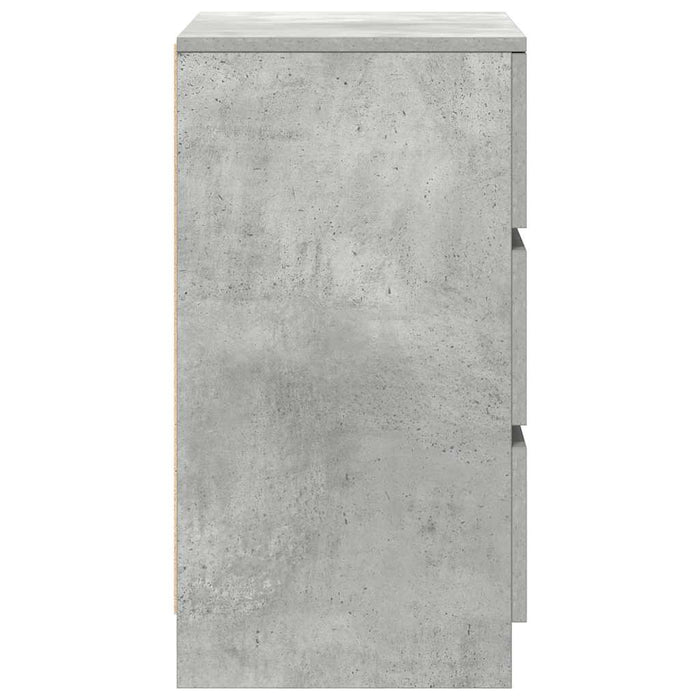 Нощно Шкафче с 3 Чекмеджета Concrete Grey 39x35x65 см