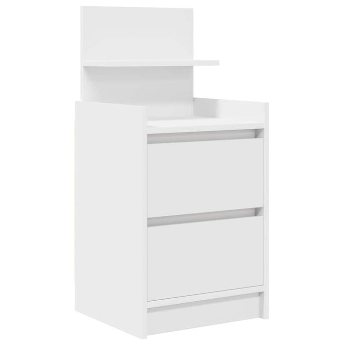 Bedside Cabinet with 2 Drawers White 38x34x80 cm