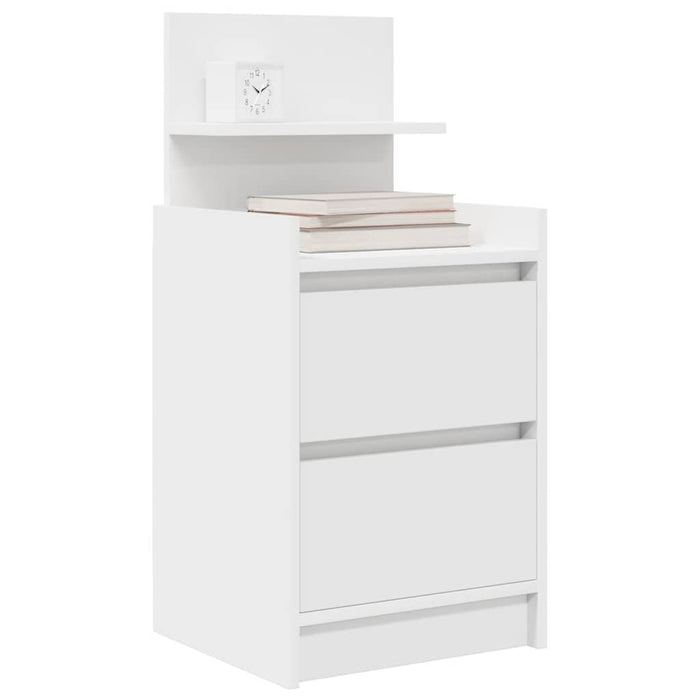 Bedside Cabinet with 2 Drawers White 38x34x80 cm