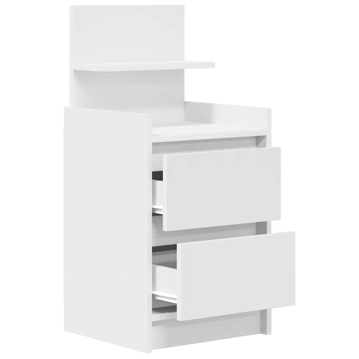 Bedside Cabinet with 2 Drawers White 38x34x80 cm