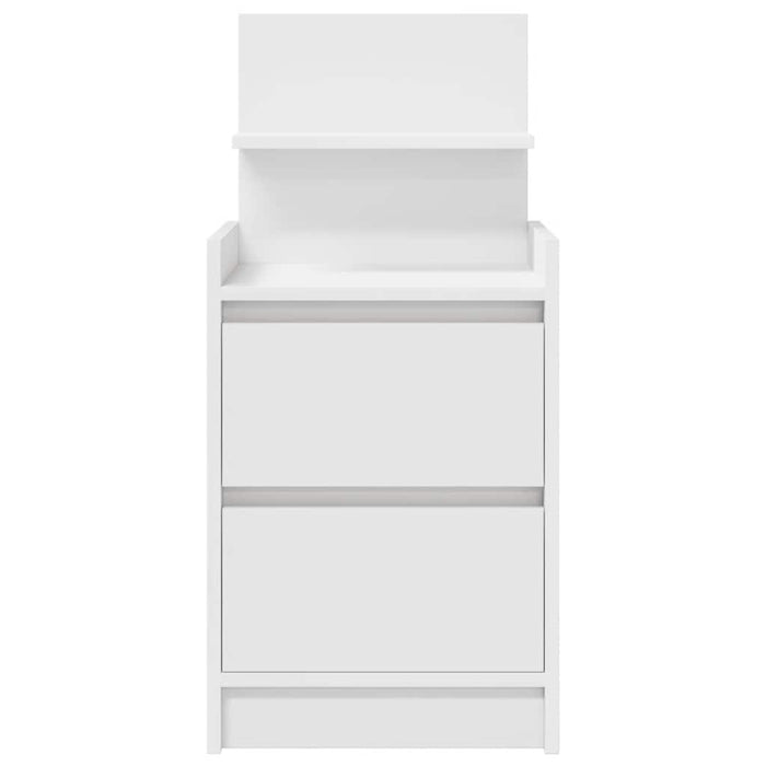 Bedside Cabinet with 2 Drawers White 38x34x80 cm