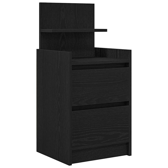 Bedside Cabinet with 2 Drawers Black 38x34x80 cm